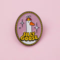 Silly Goose Oval Enamel Pin