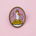 Silly Goose Oval Enamel Pin