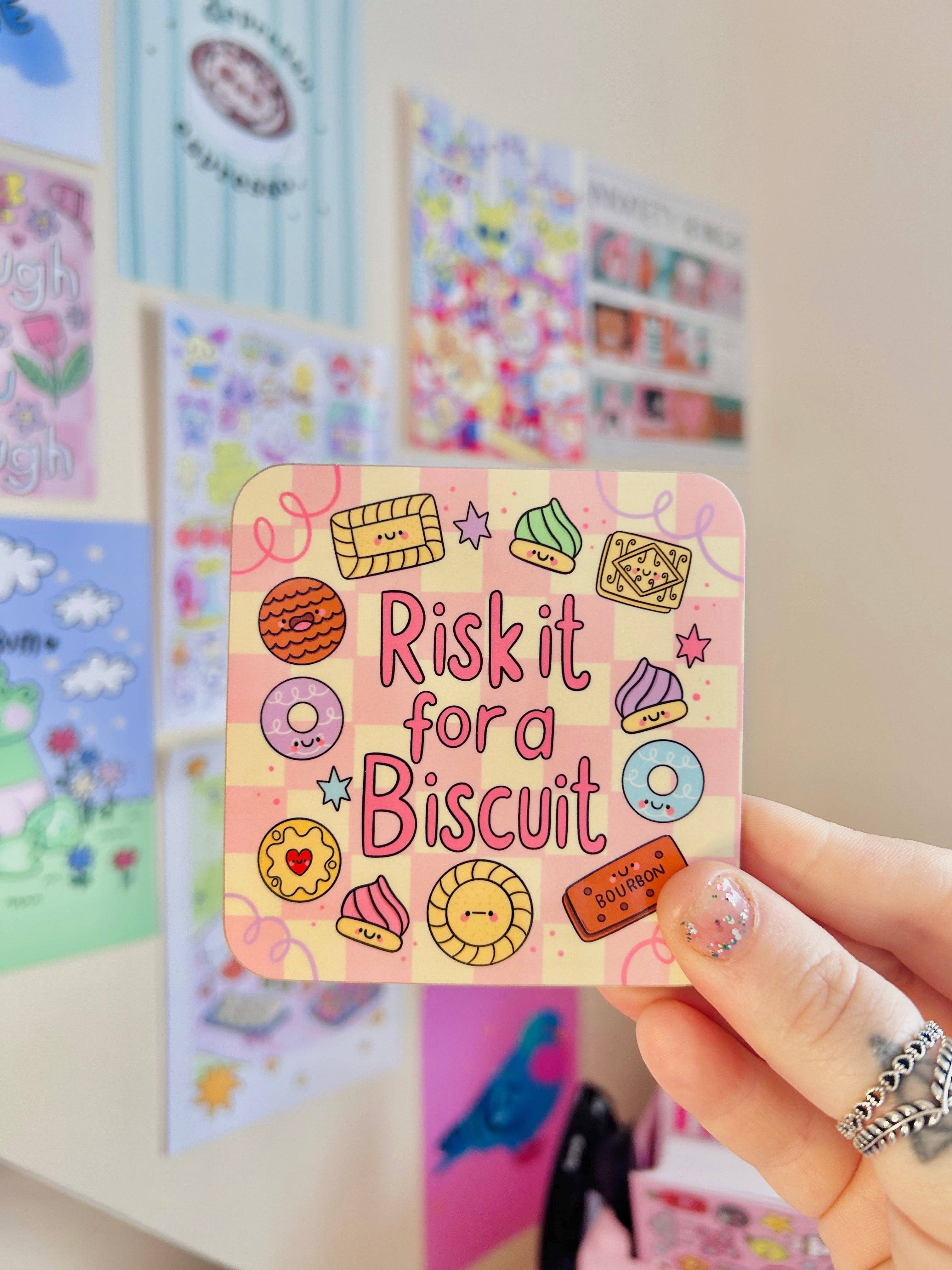 Risk It For A Biscuit - Drinks Coaster