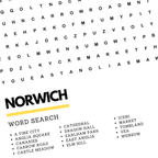 Norwich Wordsearch Art Print (A4 & A6)