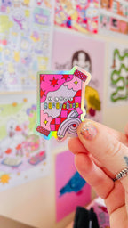 I Love Stationery - Rainbow Holographic Sticker