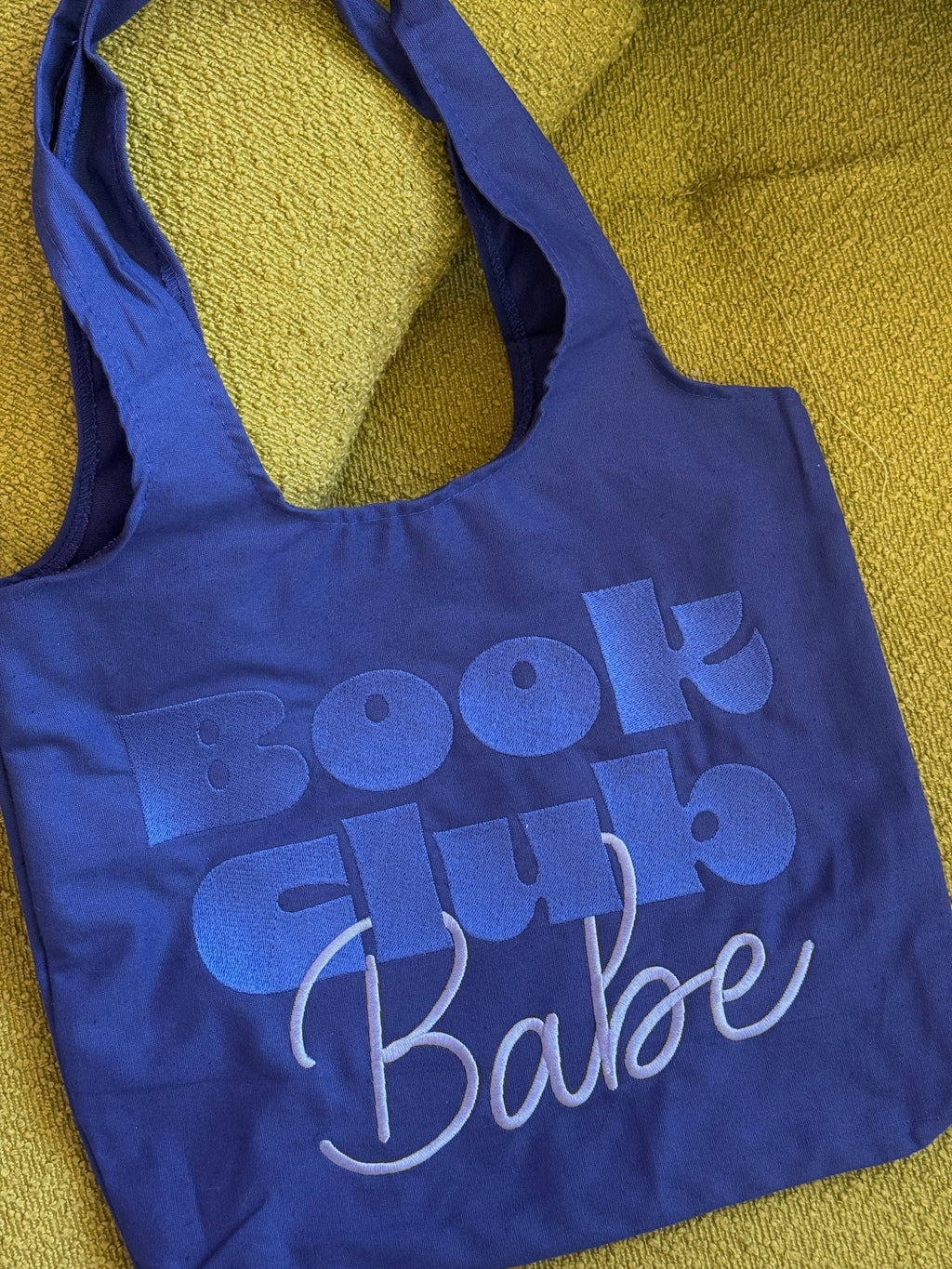 Embroidered Blue Book Club Babe Totebag