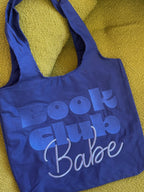 Embroidered Blue Book Club Babe Totebag