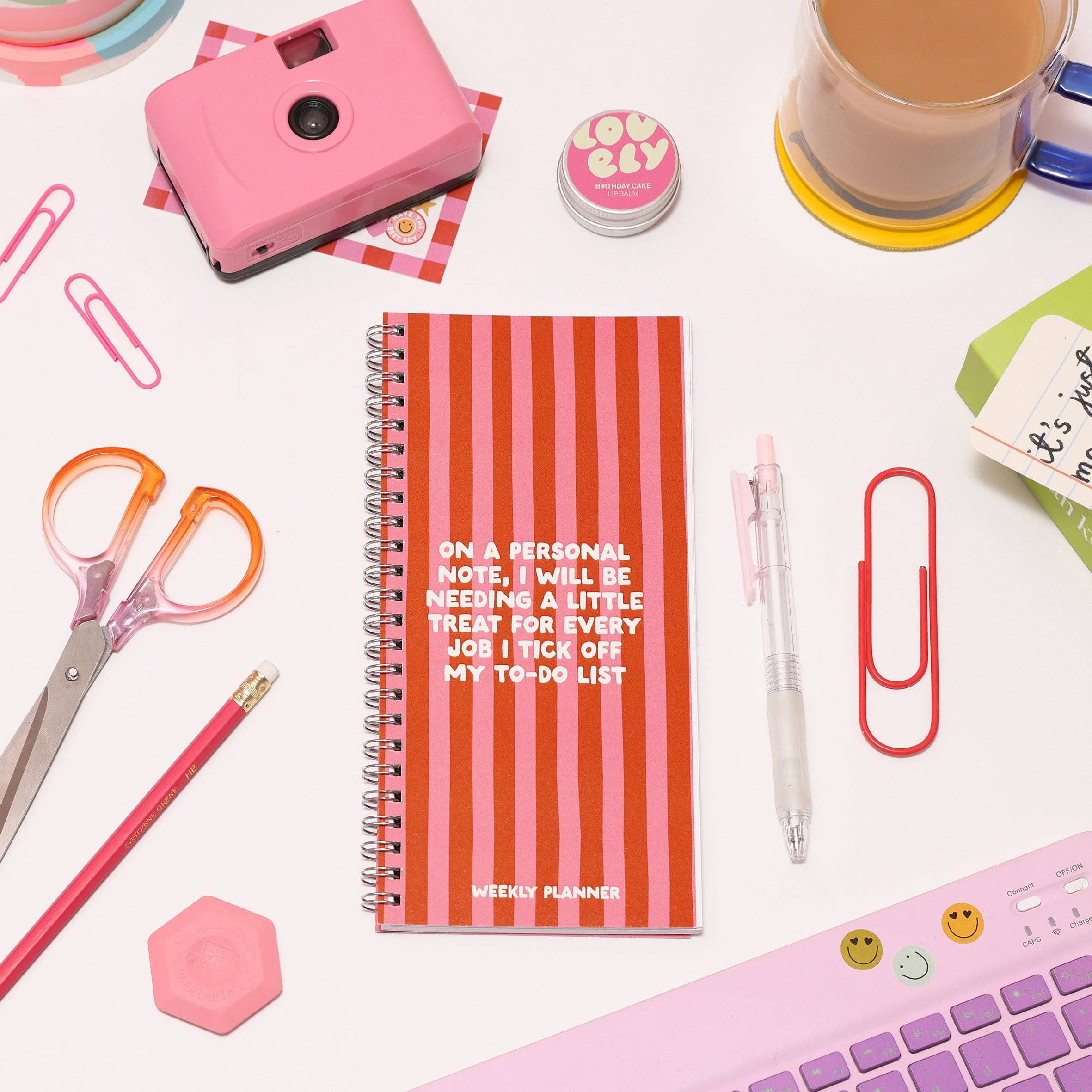 Ringbound Week Planner - Pink & Orange