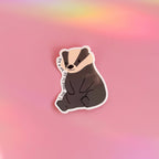 Tired Badger Sticker | Waterproof Vinyl Sticker
