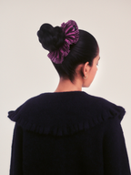 Swirl Scrunchie in 2-tone Purple Stripe