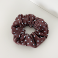 TOWEL Scrunchie - Brown & Blue Polka Dot