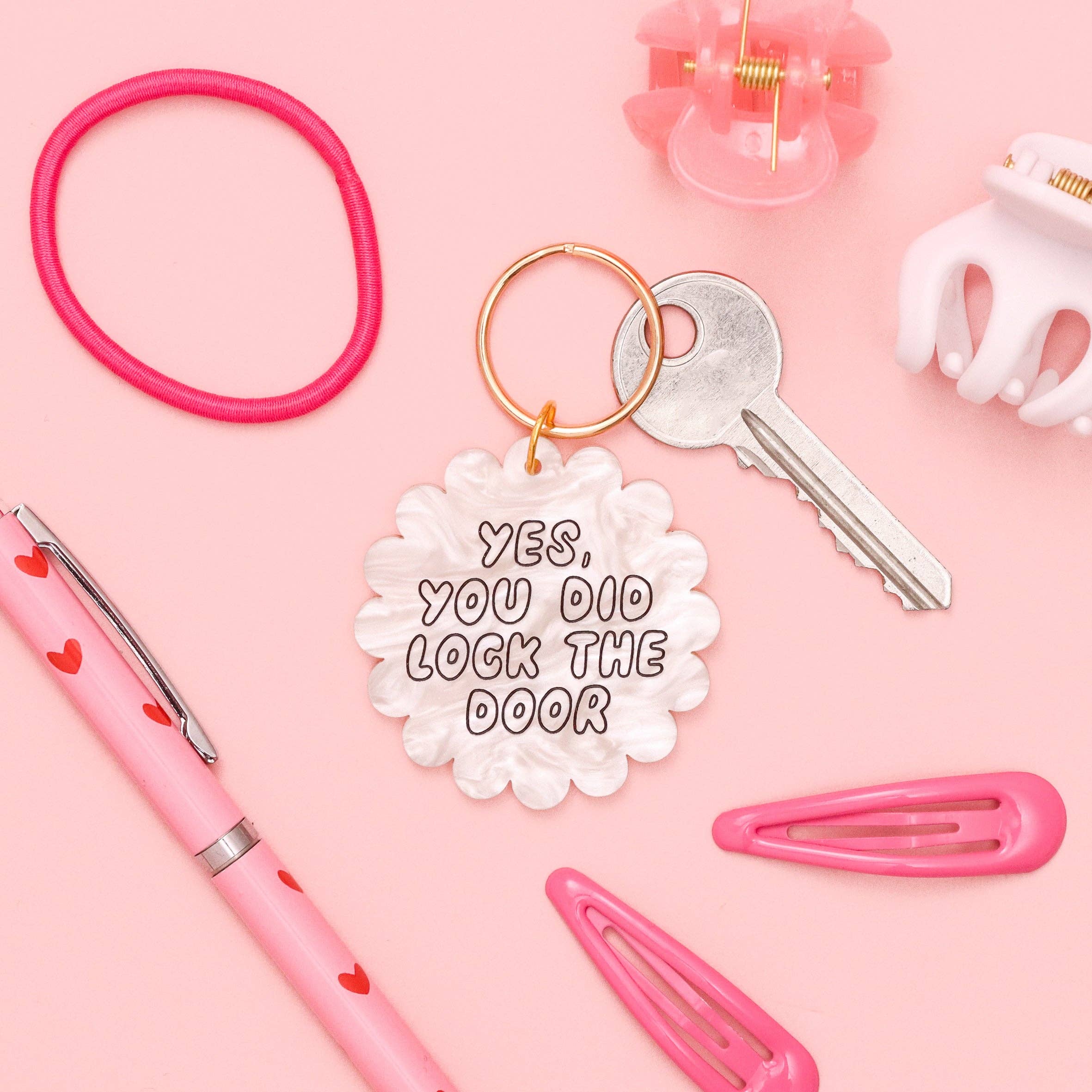 Acrylic keyring - yes you did lock the door