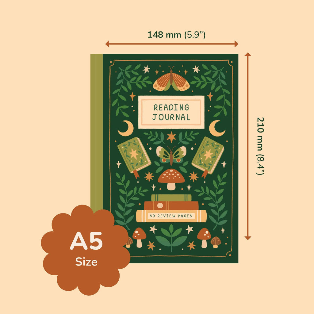 Reading Journal Fantasy Forest Book Review Notebook