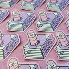 Bookworm Vinyl Sticker
