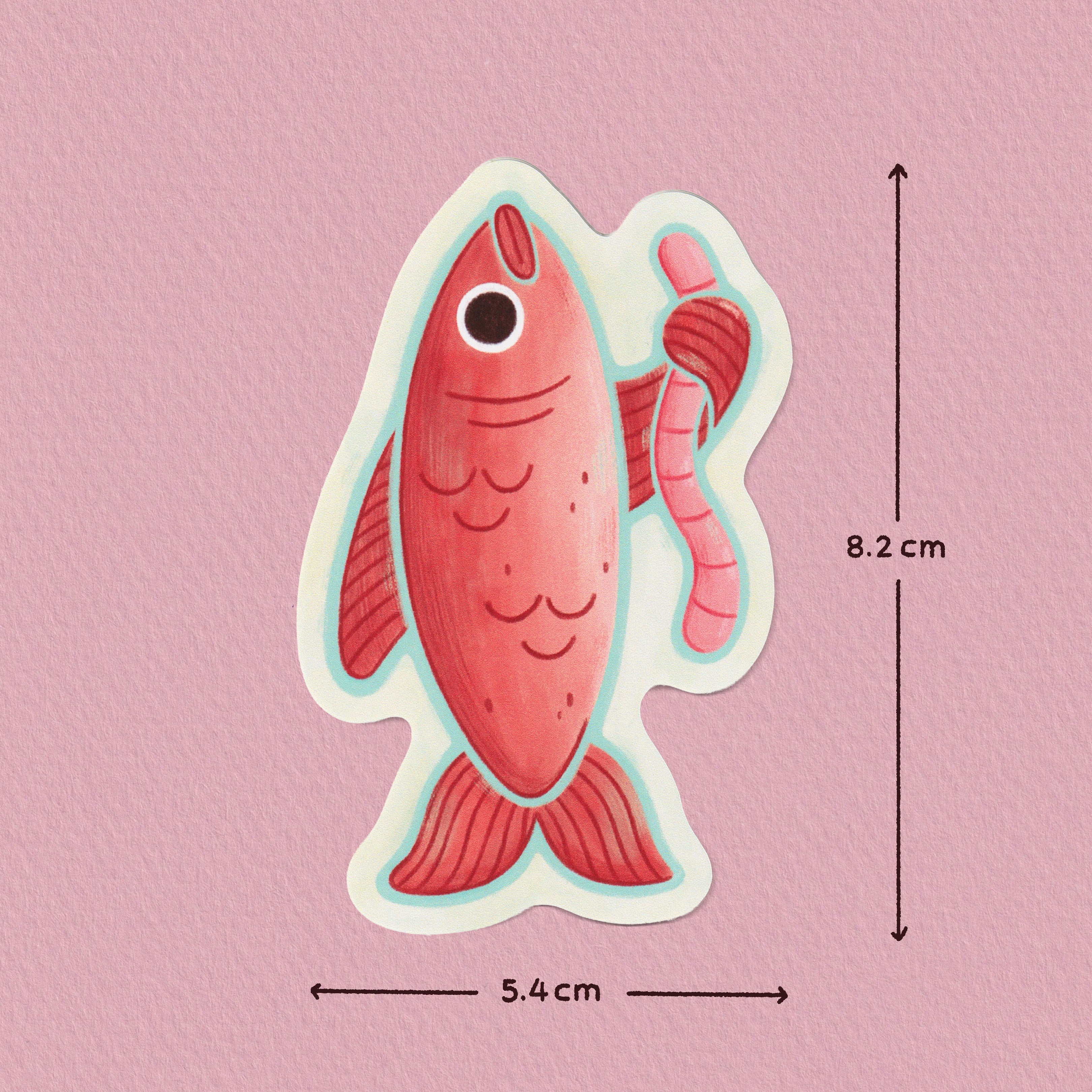 Fish Worm Sticker