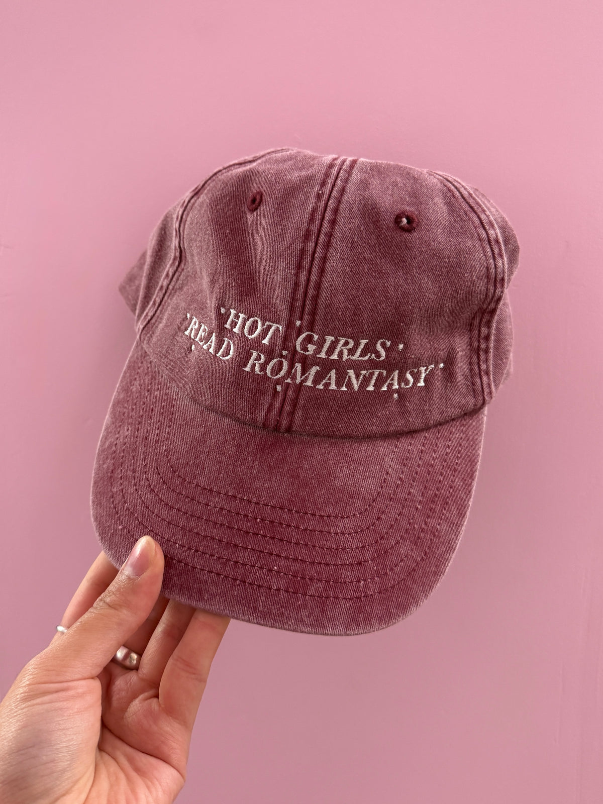 Hot Girls Read Romantasy embroidered baseball cap