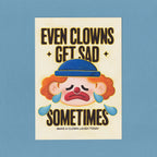Sad Clown Postcard