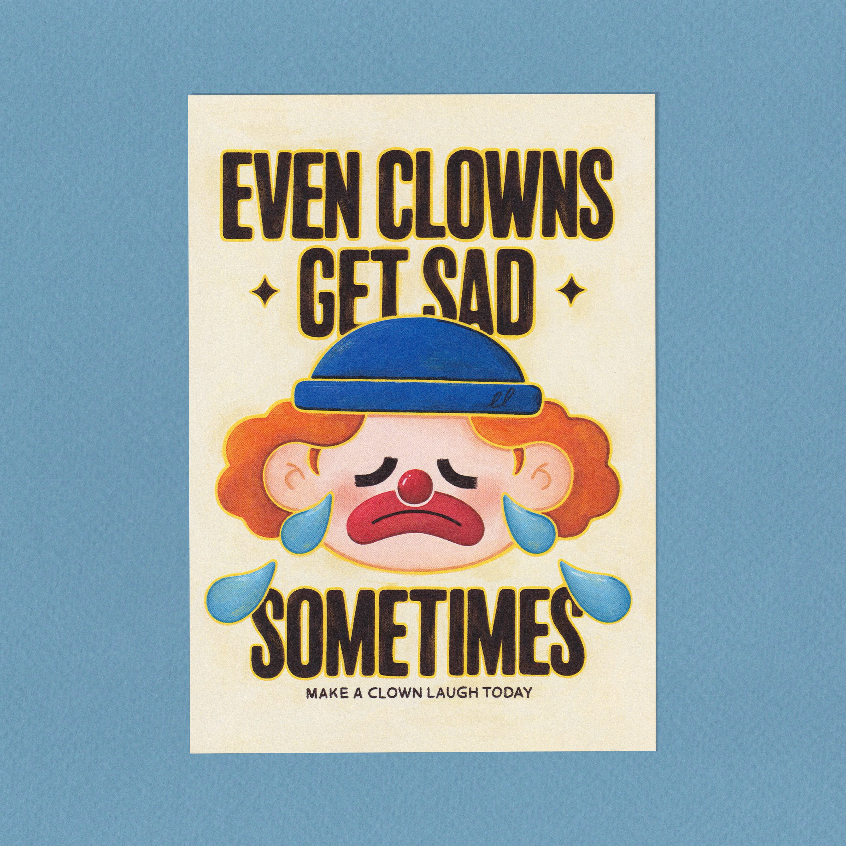 Sad Clown Postcard