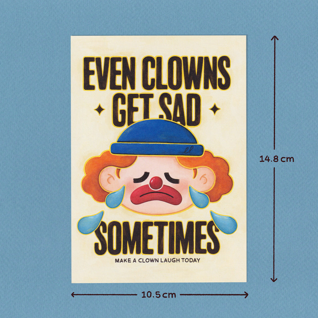 Sad Clown Postcard