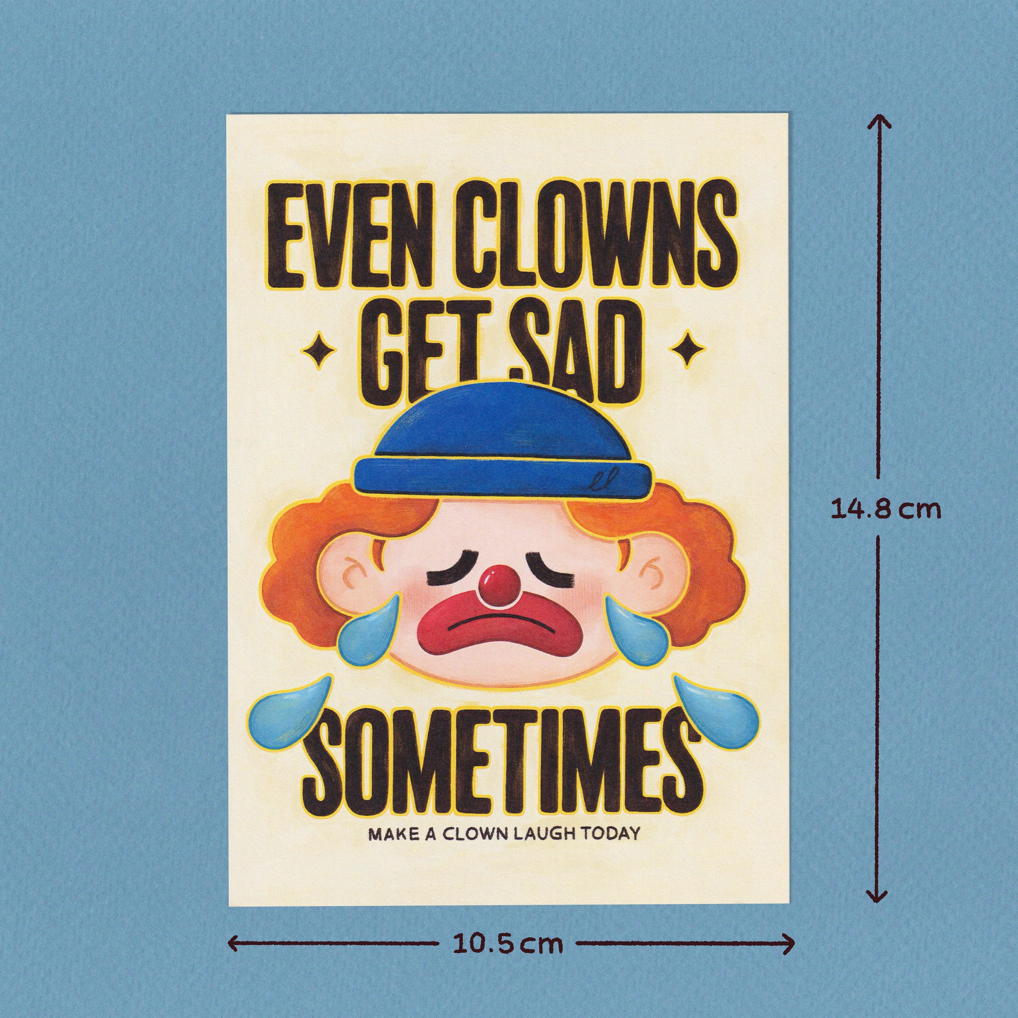 Sad Clown Postcard