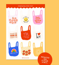 Shopping Bag Clear Vinyl Sticker Sheet