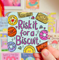 Risk It For A Biscuit - Drinks Coaster