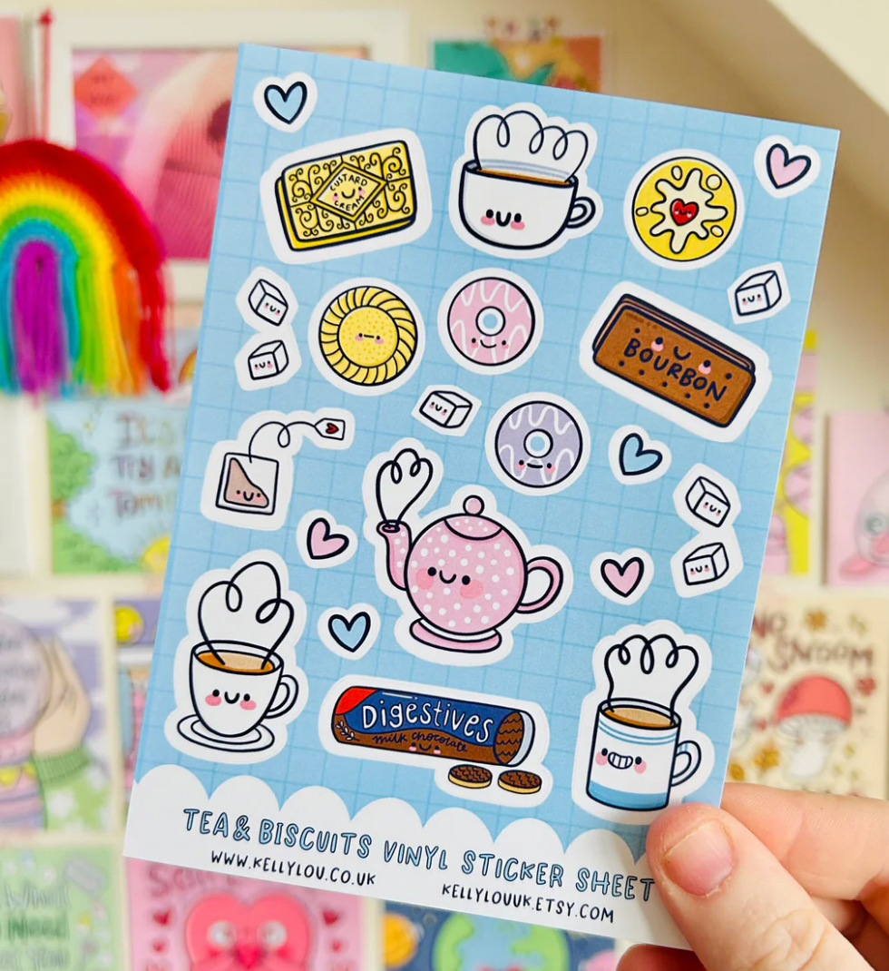 Tea & Biscuits - Vinyl Sticker Sheet
