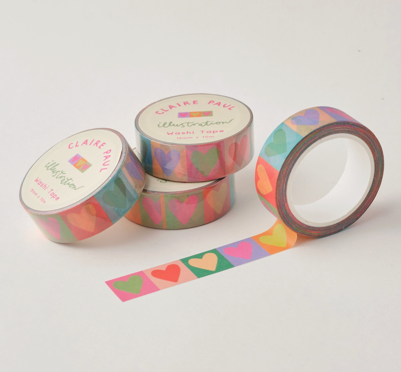 Rainbow Love Hearts Washi Tape