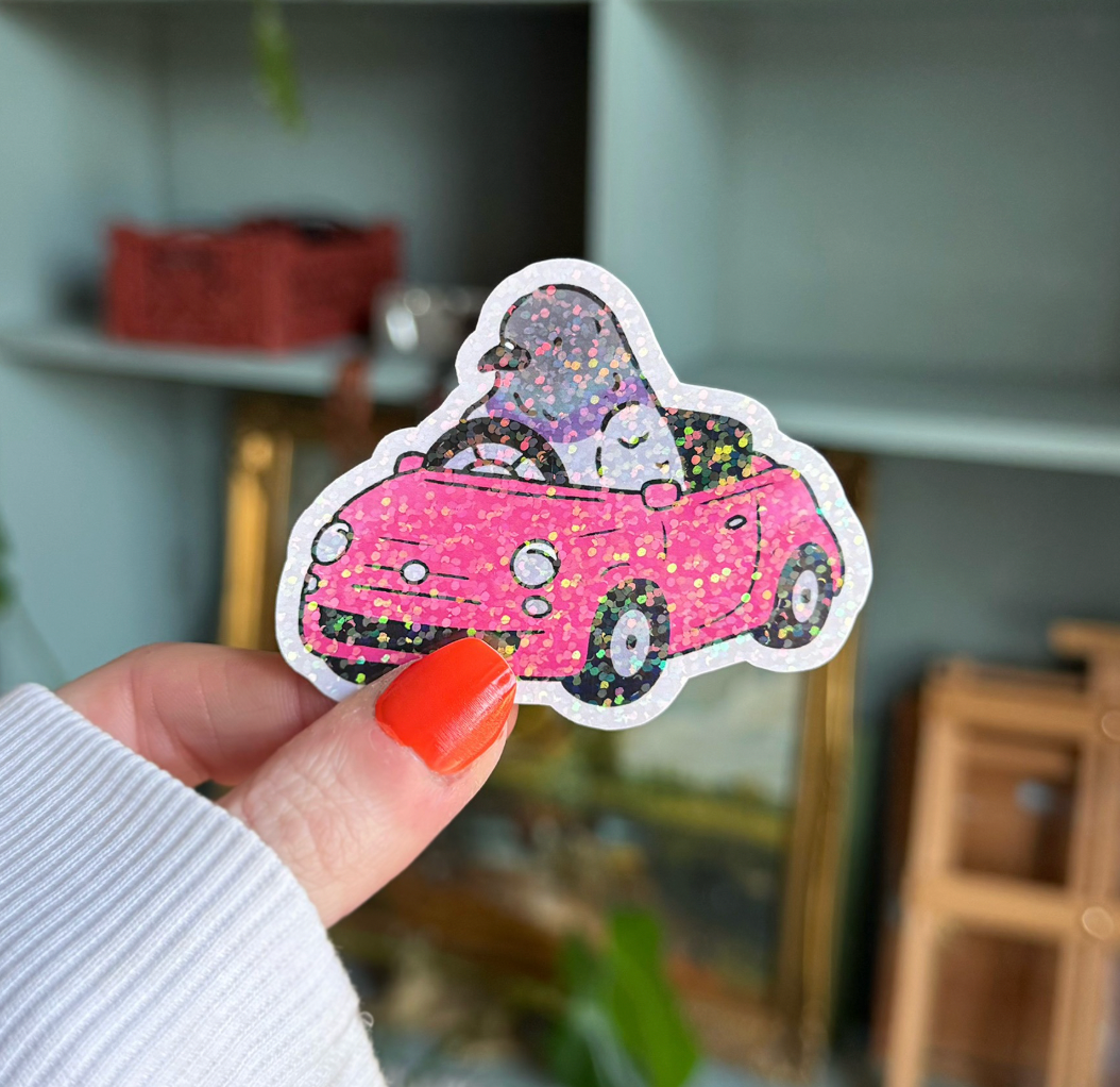 Driving Pigeon Sticker