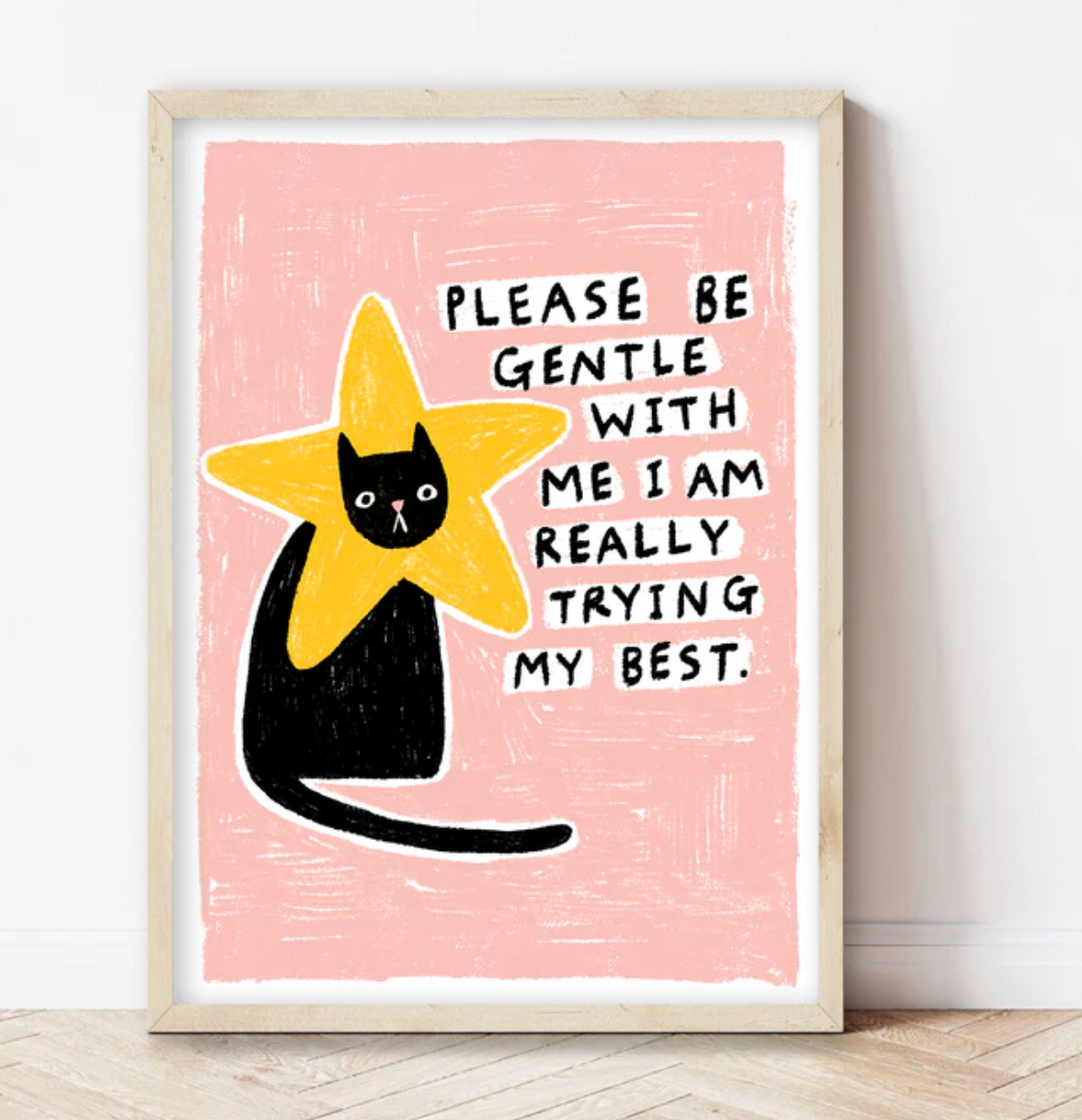 I am trying my best | Cat A4 Art Print