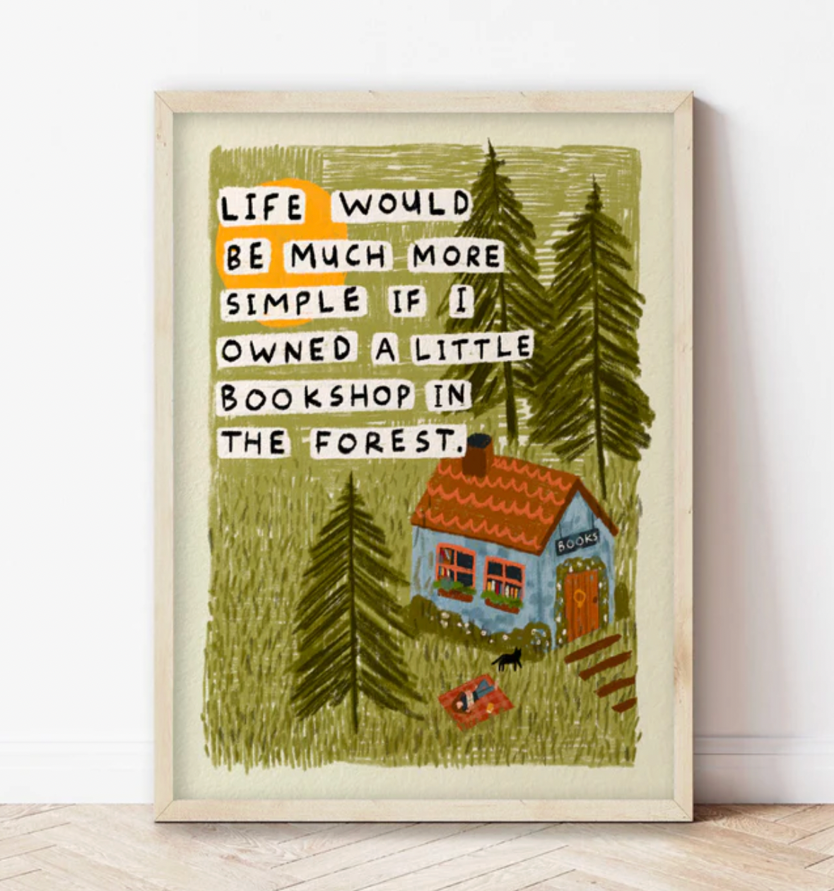 Bookshop in the Forest | Cosy A4 Print
