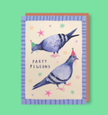 Party pigeons | A6 Greeting Card