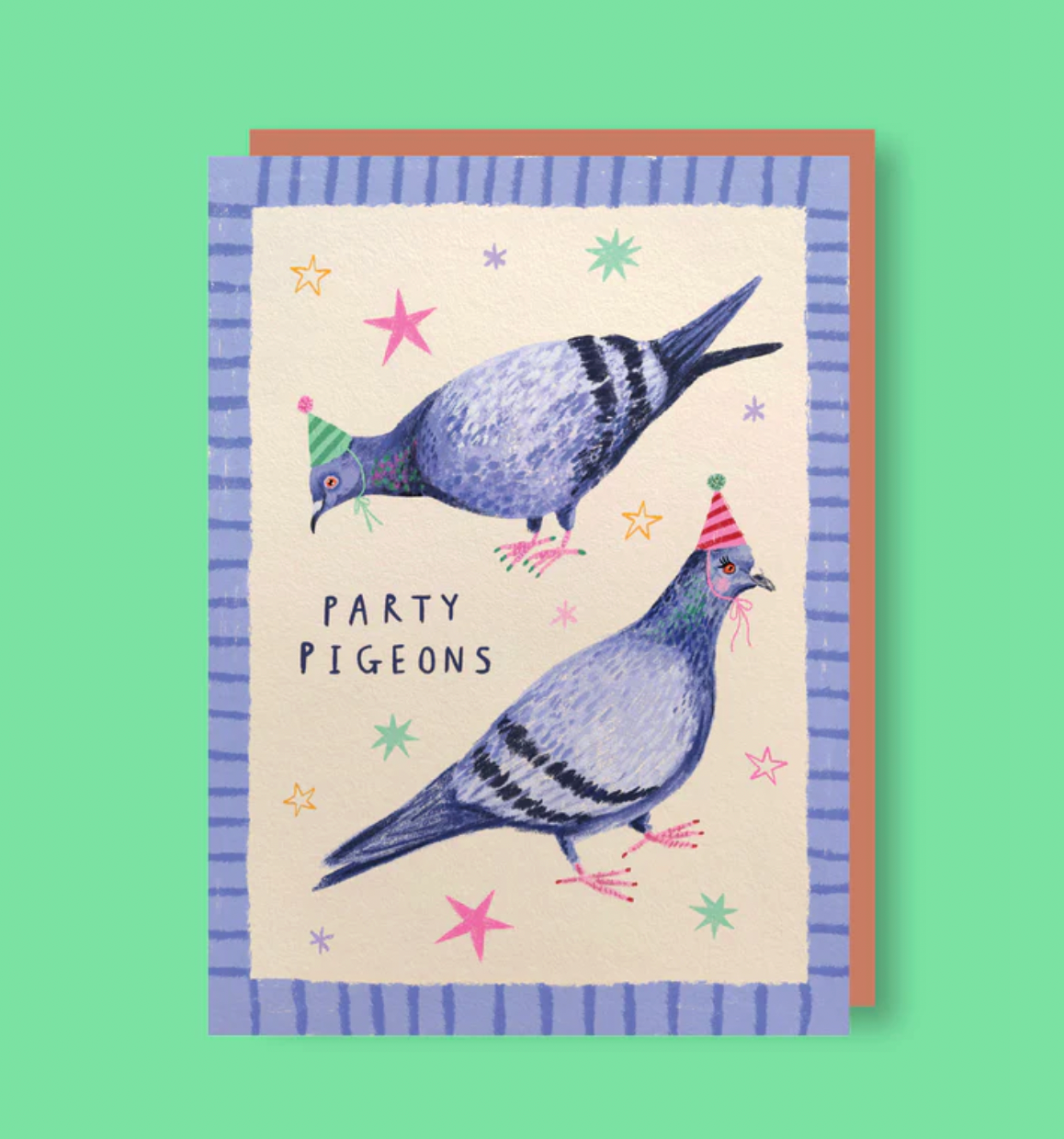 Party pigeons | A6 Greeting Card