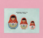 Growing Up Dolls Postcard
