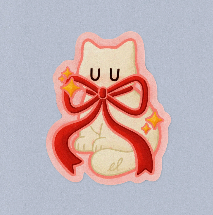 BOW CAT Sticker