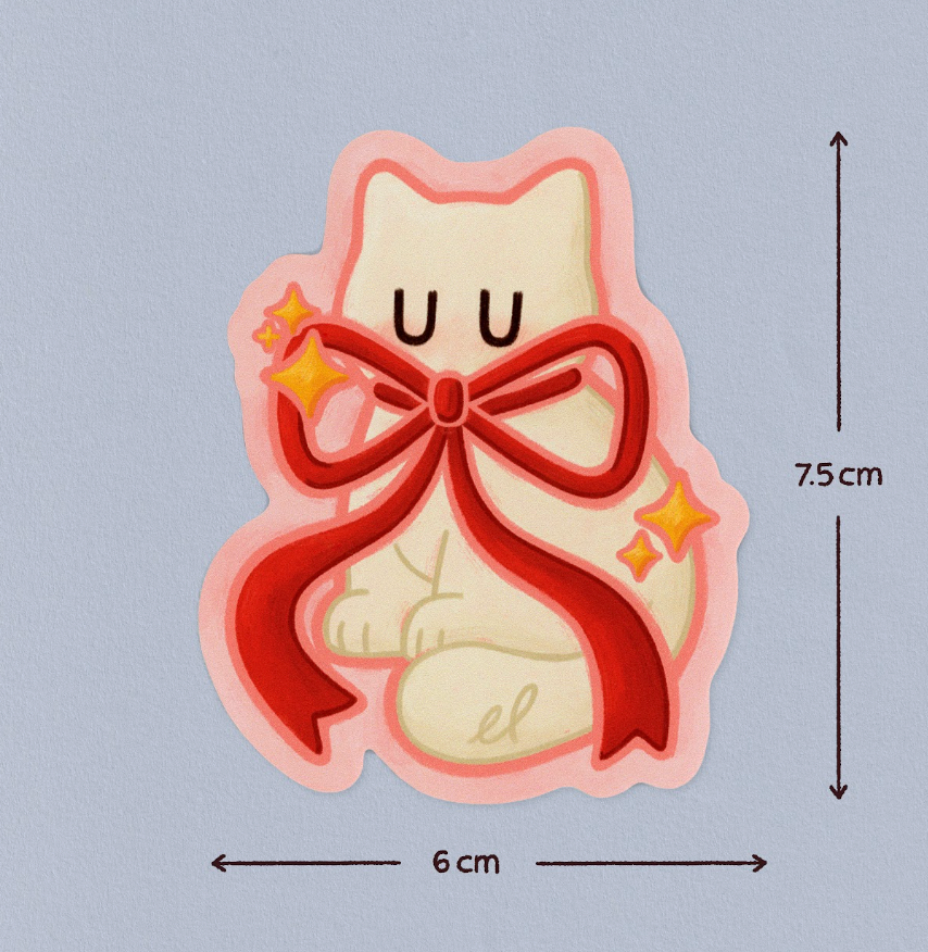 BOW CAT Sticker