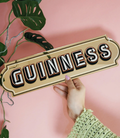 Guinness Small Rectangle Sign - Warm Gold