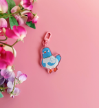 Pigeon Keyring | Acrylic Double Sided Keyring with Clasp