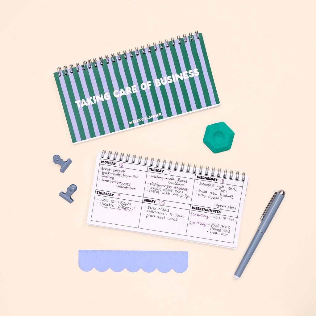 Ringbound Week Planner - Blue & Green