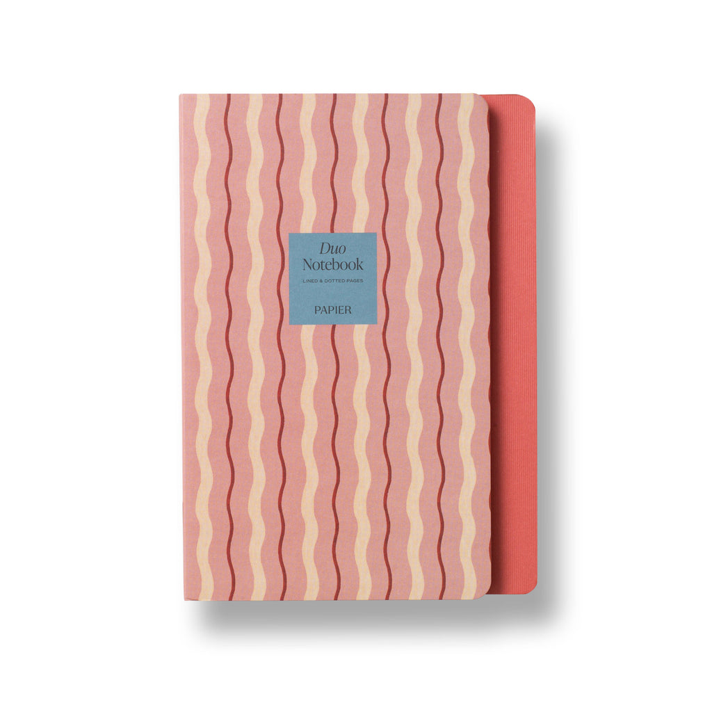 Pink Waves Stepped Softcover Lined Notebook