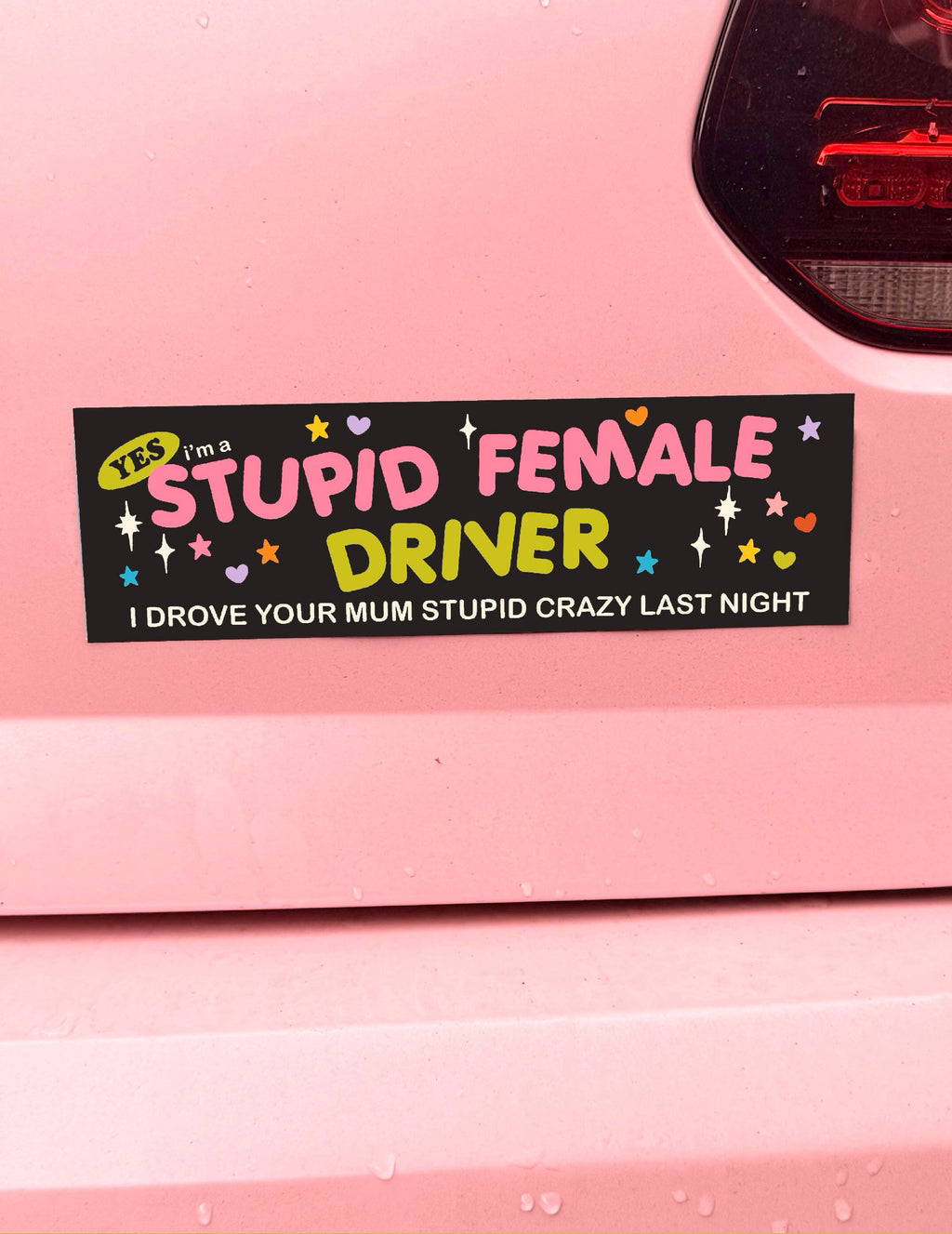 Stupid Female Driver Magnetic Bumper Sticker