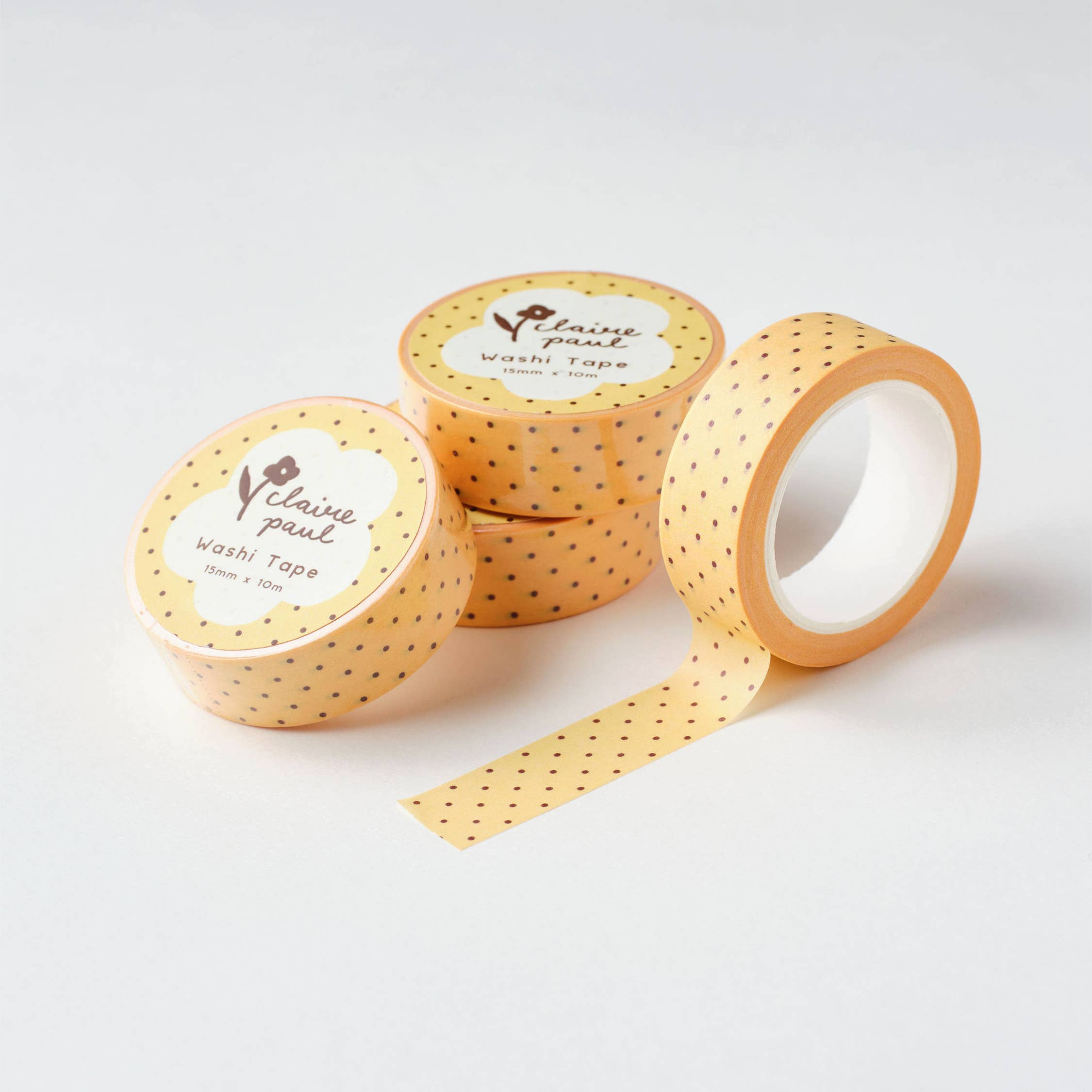 Yellow & Brown Polka Dots Washi Tape