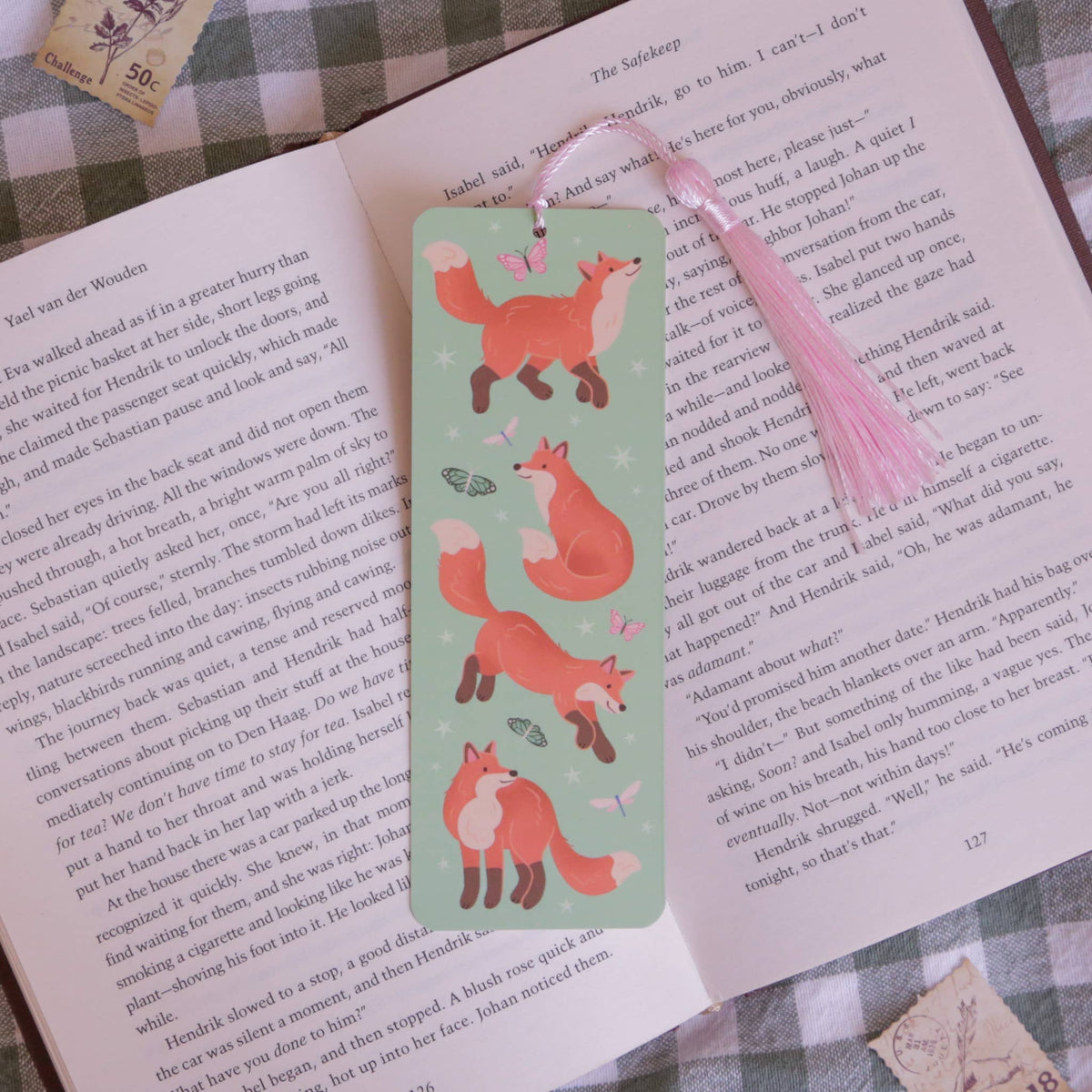 Fantasy Foxes Bookmark with Tassel