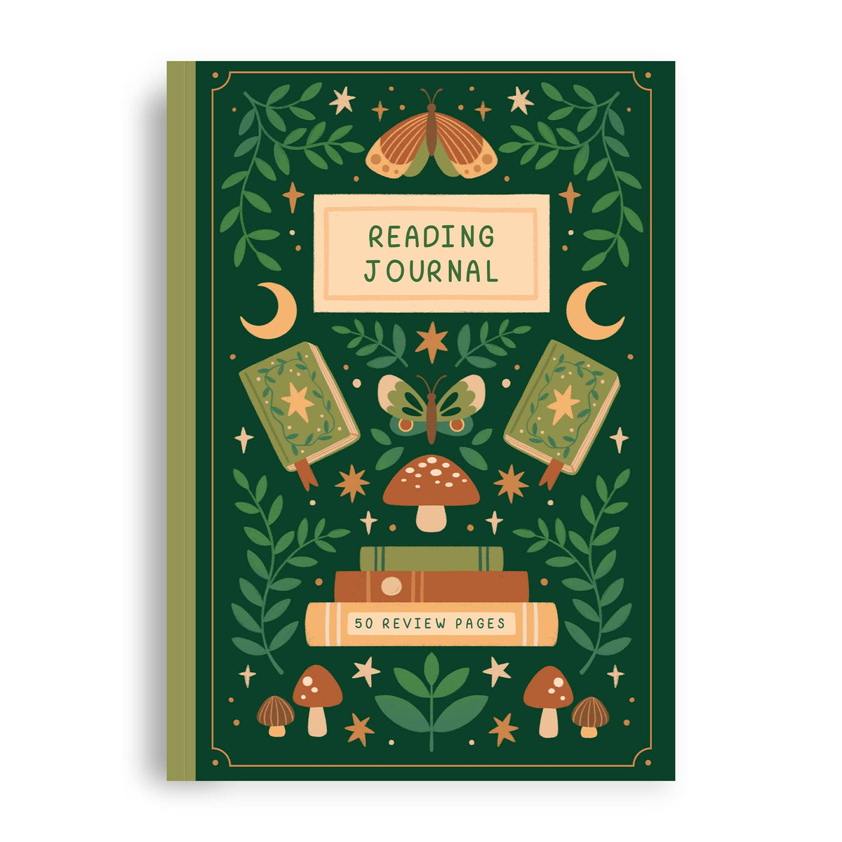 Reading Journal Fantasy Forest Book Review Notebook