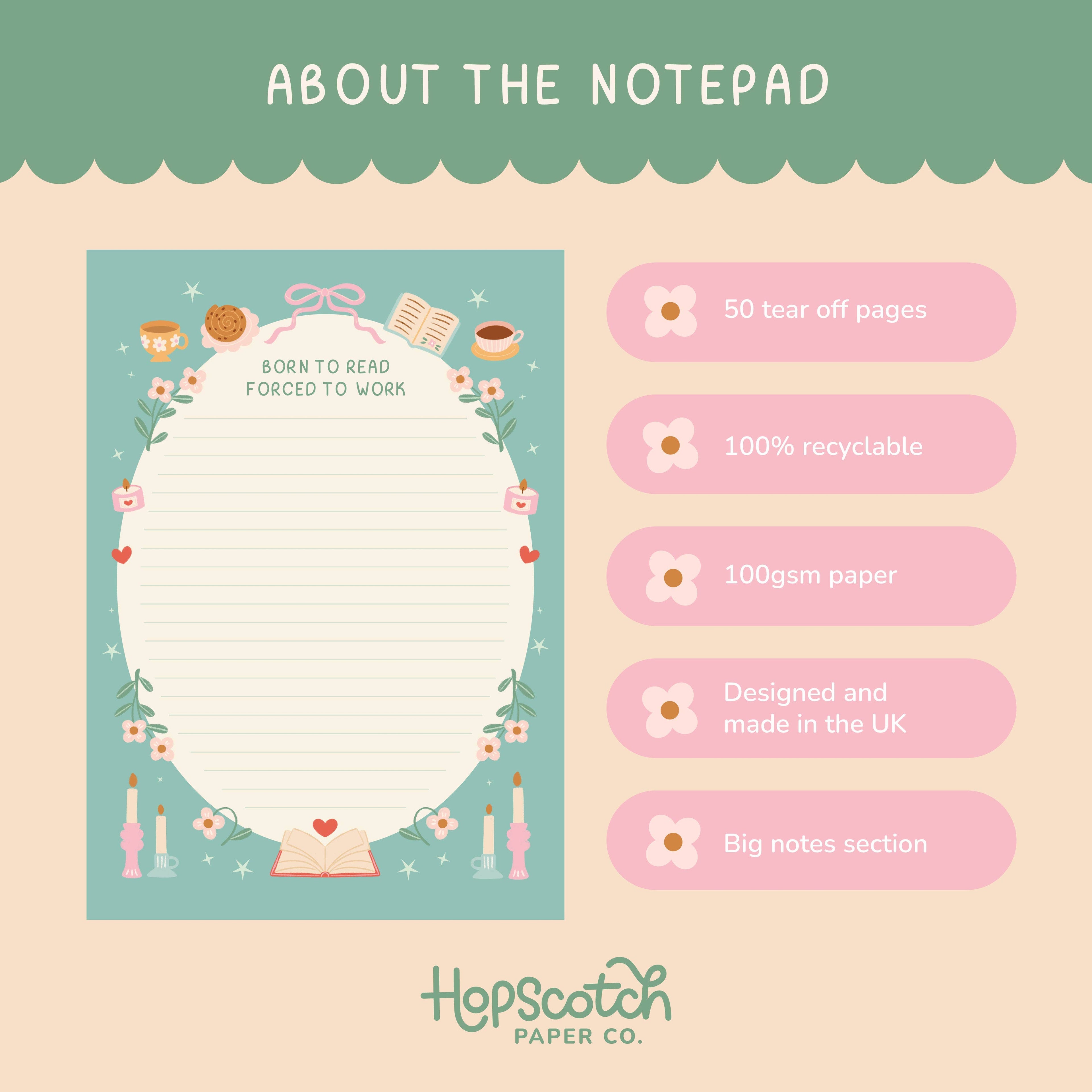Born To Read Notepad – Literature Stationery Gifts
