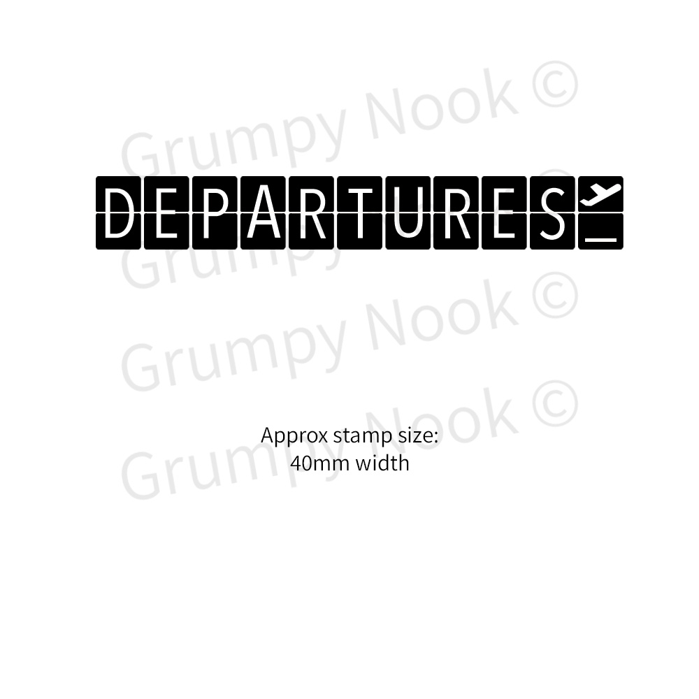 Departures Rubber Stamp