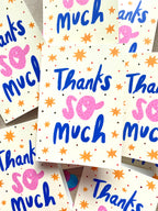 Thank You So Much Patterned Gold Stars Card