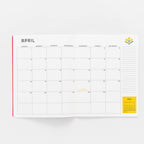 12 Month - Monthly Planner - Red Scandinavian Floral