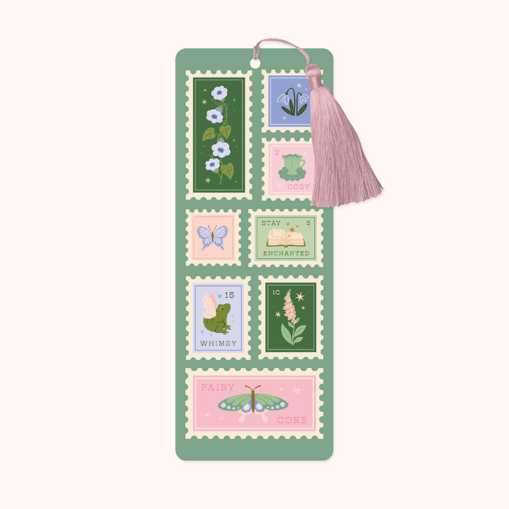 Fairycore Stamps Bookmark, Fantasy Bookmark with Tassel