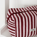 Towel Makeup Bag - Blushberry Scallop Stripes