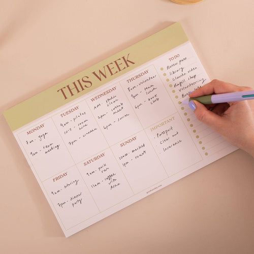 A4 Weekly Planner Pad | Matcha