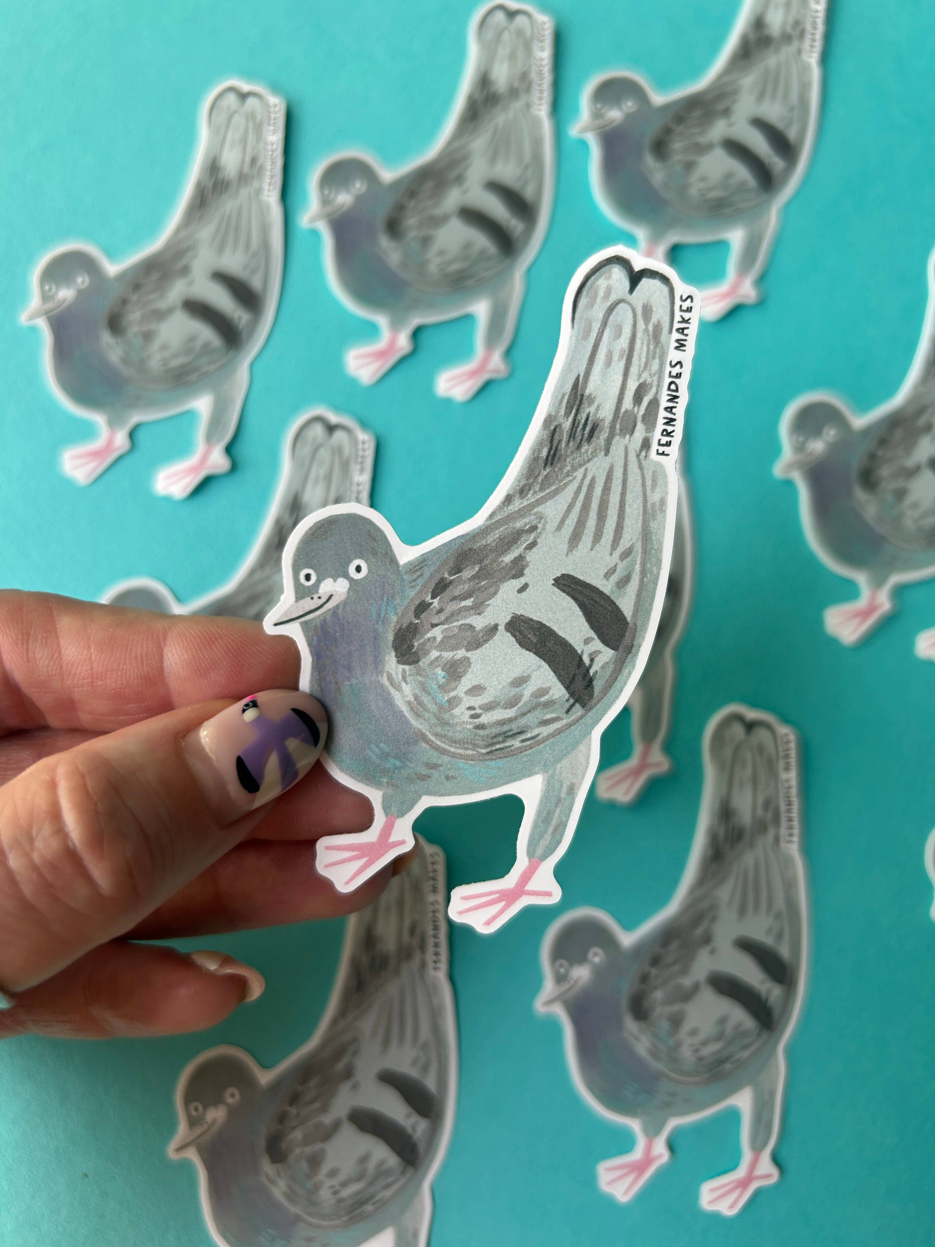 Clemence The Pigeon Vinyl Sticker