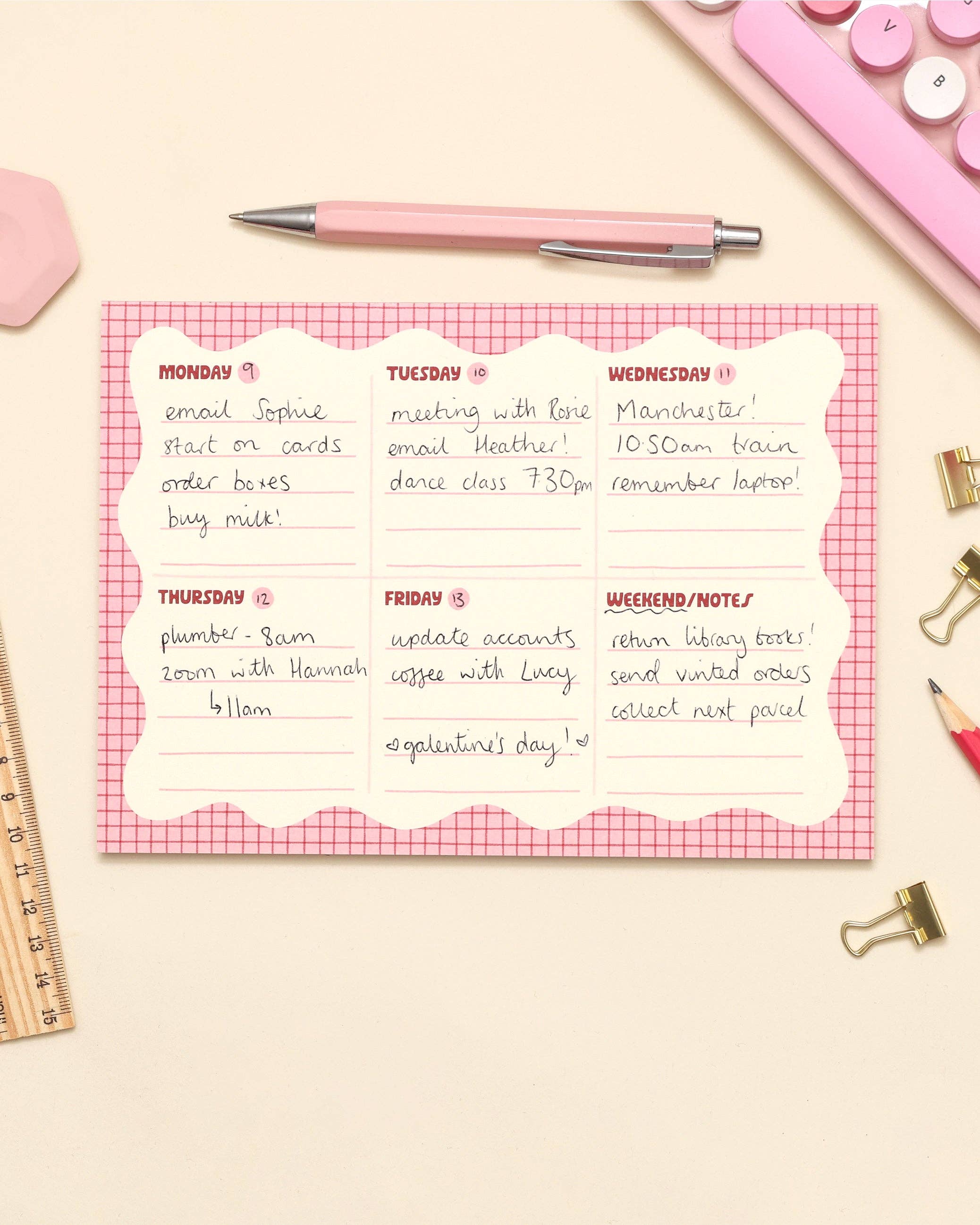 A5 Notepad - Wiggle Weekly Planner