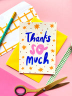 Thank You So Much Patterned Gold Stars Card